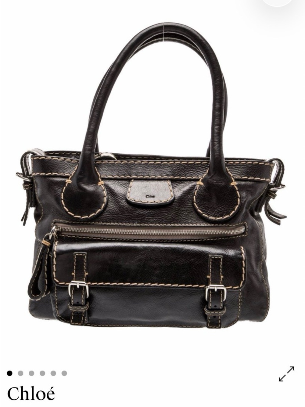 Black Leather Top-Handle Satchel